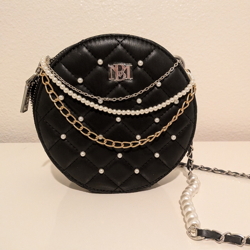 Badgley Mischka Canteen Bag With Pearl Accents